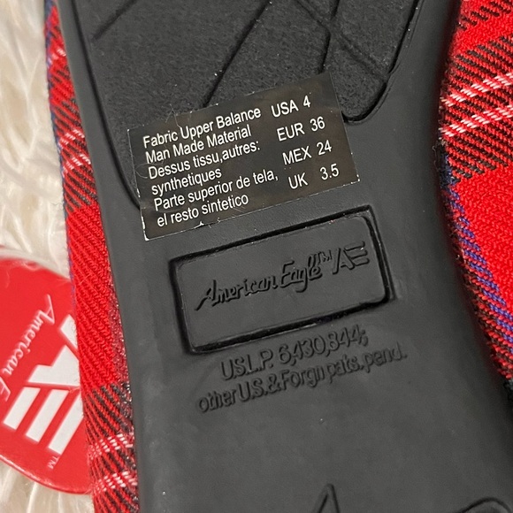 American Eagle Girls Size 4 Plaid Flats - Picture 4 of 7